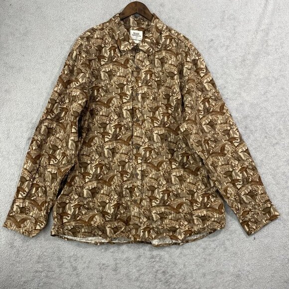 NEW Blake Shelton x Lands' End Mens 3XLT Button-Down Camo Bird Flannel Shirt - Picture 2 of 8